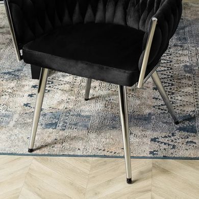 Стілець оксамитовий MEBEL ELITE SIENA Velvet Чорний / хром фотографія