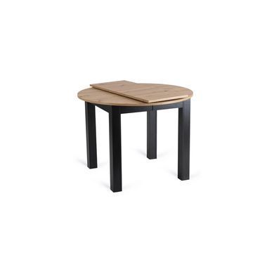 Комплект стіл розкладний MEBEL ELITE HARRY 102(142)х102 см Дуб Артизан/ Чорний +6 стільці PERU Беж фотографія