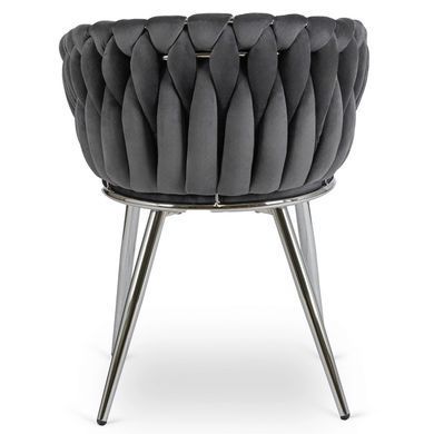 Стілець оксамитовий MEBEL ELITE SORELLA Velvet Сірий / хром фотографія