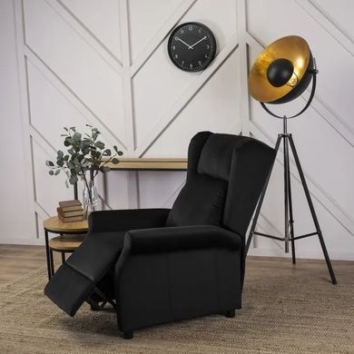 Кресло реклайнер бархатное MEBEL ELITE SIMON Velvet Черный фотография