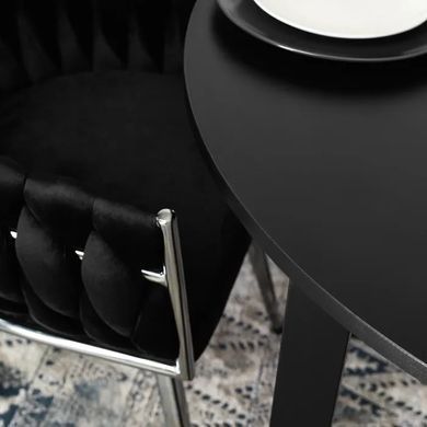 Стілець оксамитовий MEBEL ELITE SIENA Velvet Чорний / хром фотографія