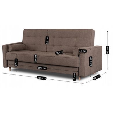 Набір з 2х диванів розкладних MEBEL ELITE MALTA 215 см Коричневий фотографія