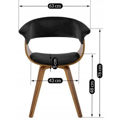 Стул бархатный MEBEL ELITE OHIO 2 Velvet Черный / Натуральный фотография