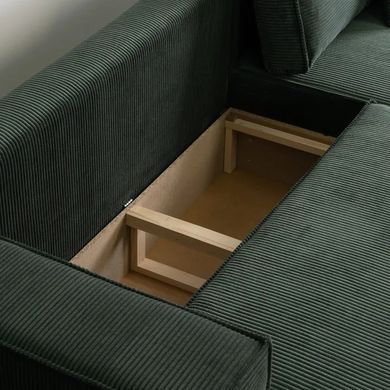 Угловой диван универсальный MEBEL ELITE ALEX 262 см ткань Зеленый фотография