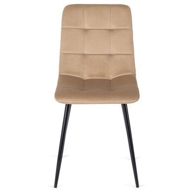 Комплект стіл розкладний MEBEL ELITE HARRY 102(142)х102 см Дуб Артизан/ Чорний +6 стільці PERU Беж фотографія