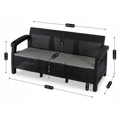 Софа MEBEL ELITE FLINT Чорний
