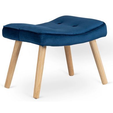 Крісло м'яке оксамитове з підставкою для ніг MEBEL ELITE LOZANO Velvet Синій фотографія