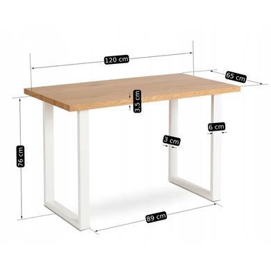 Стіл MEBEL ELITE ALTE 2 120х65 см Золотий дуб / Білий фотографія