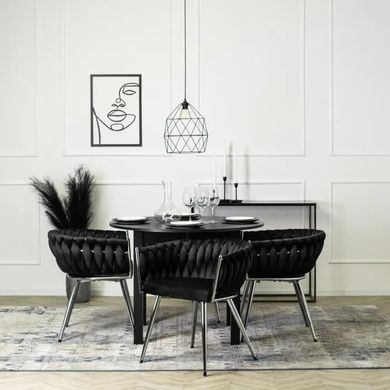 Стілець оксамитовий MEBEL ELITE SIENA Velvet Чорний / хром фотографія