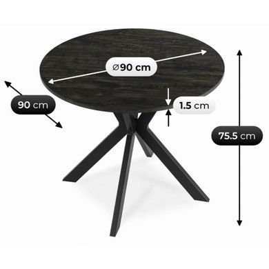 Стол MEBEL ELITE LAUREN 90X90 черный фотография