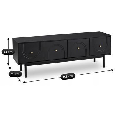 ТВ Тумба MEBEL ELITE MARLEN 155 Черный фотография