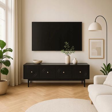 ТВ Тумба MEBEL ELITE MARLEN 155 Черный фотография
