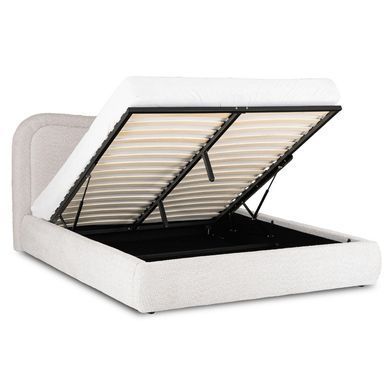 Ліжко двоспальне MEBEL ELITE HAGA 160x200 см Сірий Букле фотографія