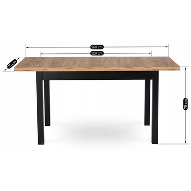 Стіл розкладний MEBEL ELITE SKUBI 120(160)х75 см Дуб крафт фотографія