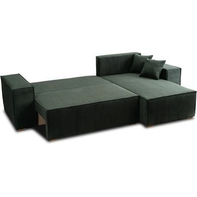 Угловой диван универсальный MEBEL ELITE ALEX 262 см ткань Зеленый фотография
