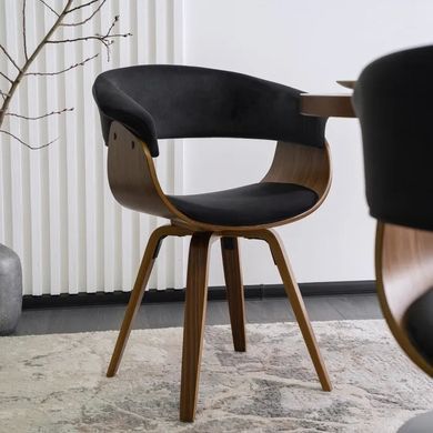 Стул бархатный MEBEL ELITE OHIO 2 Velvet Черный / Натуральный фотография