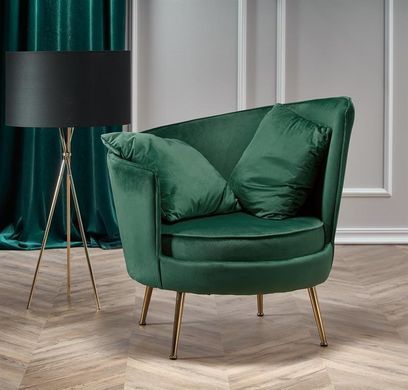 Крісло ALMOND Velvet Halmar Зелений фотографія
