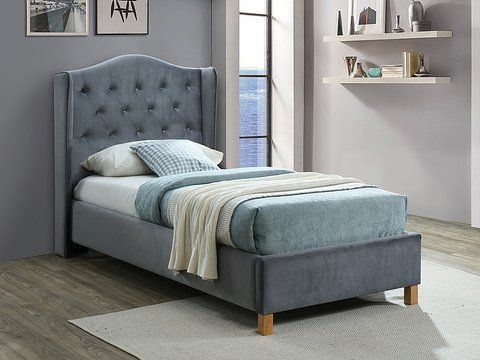 Кровать ASPEN Velvet Signal 90x200 Серый фотография