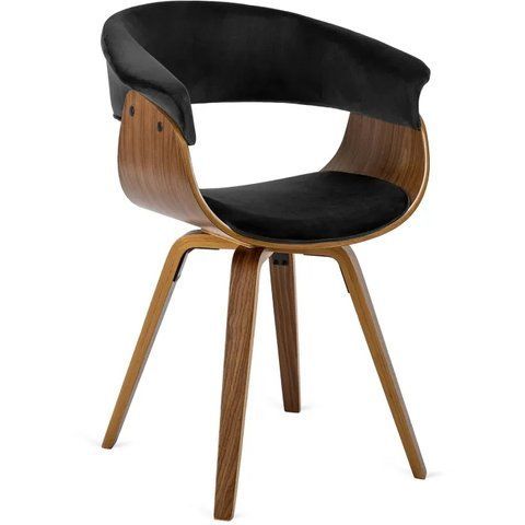 Стул бархатный MEBEL ELITE OHIO 2 Velvet Черный / Натуральный фотография