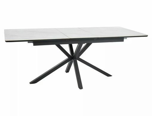 Стол Обеденный LOGAN CERAMIC Signal 160(200)x90 Белый Мат / Черный Мат фотография
