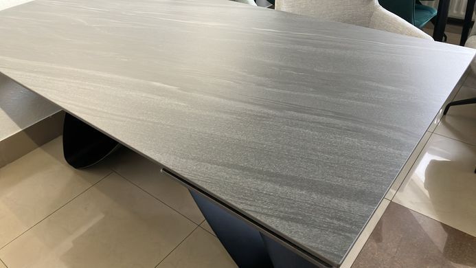 Стіл розкладний WILLIAM CERAMIC Intarsio 180(260)*90 Піщаний Камінь Мат/Чорний фотографія