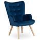 Крісло м'яке оксамитове з підставкою для ніг MEBEL ELITE LOZANO Velvet Синій