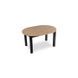Комплект стіл розкладний MEBEL ELITE HARRY 102(142)х102 см Дуб Артизан/ Чорний +6 стільці PERU Беж