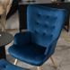 Крісло м'яке оксамитове з підставкою для ніг MEBEL ELITE LOZANO Velvet Синій