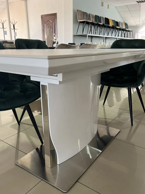 Стіл розкладний DETROIT CERAMIC Intarsio 140(180)x80 Білий Ефект Мармуру фотографія