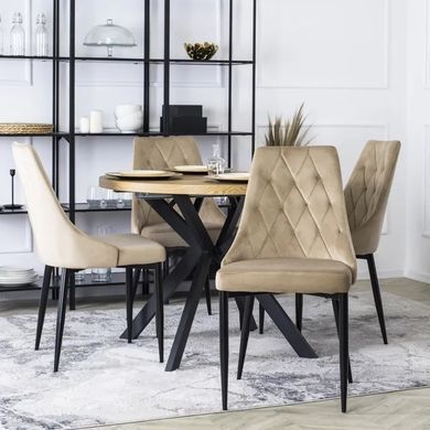 Стілець оксамитовий MEBEL ELITE CORK Velvet, Бежевий фотографія
