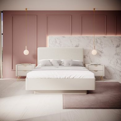 Ліжко (каркас) Perfect Home Ланте / Lante 160 з м'яким ізголів'ям Беж фотографія
