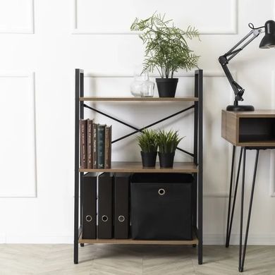 Стеллаж MEBEL ELITE VIOR Орех / Черный фотография