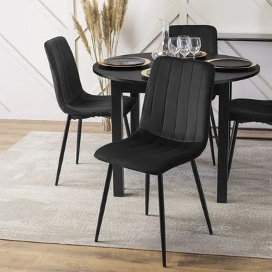 Стул бархатный MEBEL ELITE IBIS Velvet, Черный фотография