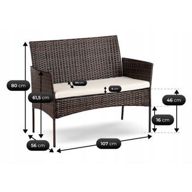 Комплект садових меблів MEBEL ELITE MISSISIPI Коричневий