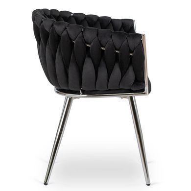 Стілець оксамитовий MEBEL ELITE SORELLA Velvet Чорний / хром фотографія