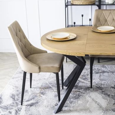 Стілець оксамитовий MEBEL ELITE CORK Velvet, Бежевий фотографія