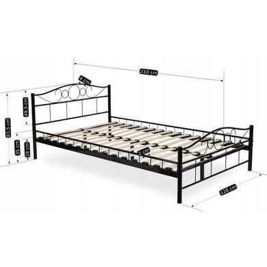 Ліжко металеве 120x200 см MEBEL ELITE GRIFFIN Чорний фотографія