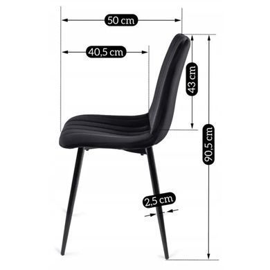Стул бархатный MEBEL ELITE IBIS Velvet, Черный фотография