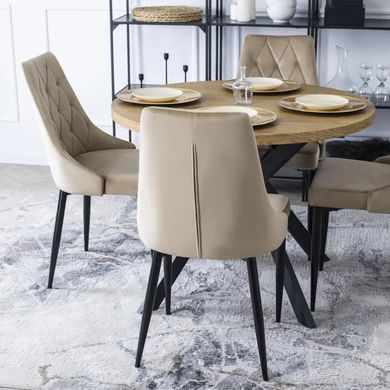 Стілець оксамитовий MEBEL ELITE CORK Velvet, Бежевий фотографія