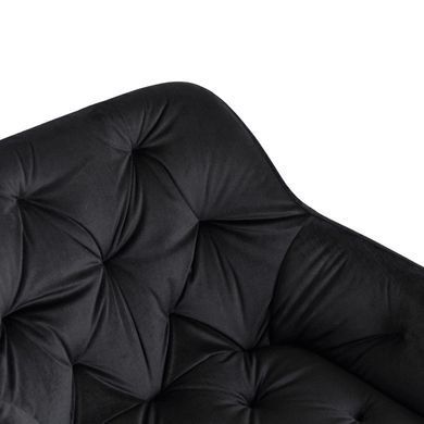 Стул офисный поворотный бархатный MEBEL ELITE KONOR Velvet Черный/золото фотография