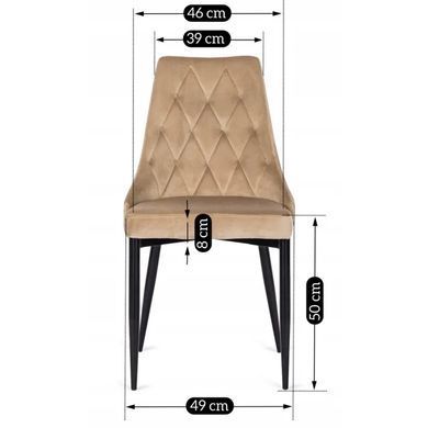 Стілець оксамитовий MEBEL ELITE CORK Velvet, Бежевий фотографія