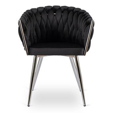 Стілець оксамитовий MEBEL ELITE SORELLA Velvet Чорний / хром фотографія