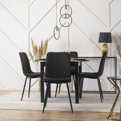 Стул бархатный MEBEL ELITE IBIS Velvet, Черный фотография