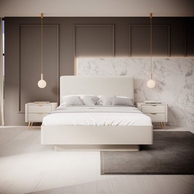 Ліжко (каркас) Perfect Home Ланте / Lante 160 з м'яким ізголів'ям Беж фотографія
