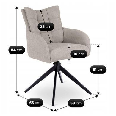 Стілець поворотний MEBEL ELITE JULY Сірий фотографія