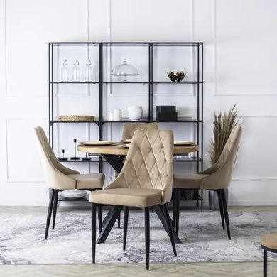 Стілець оксамитовий MEBEL ELITE CORK Velvet, Бежевий фотографія