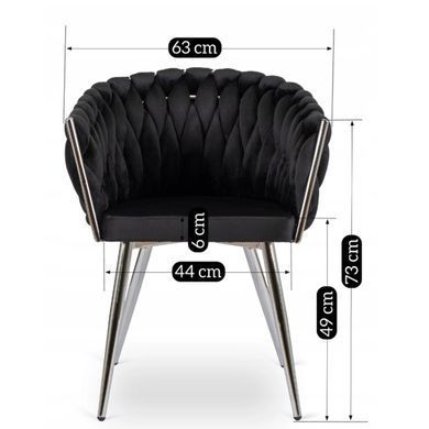 Стілець оксамитовий MEBEL ELITE SORELLA Velvet Чорний / хром фотографія
