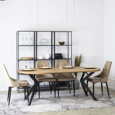 Стілець оксамитовий MEBEL ELITE CORK Velvet, Бежевий фотографія