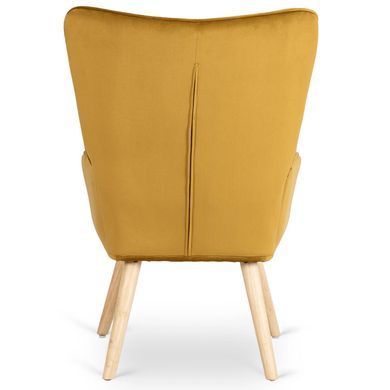 Крісло м'яке оксамитове з підставкою для ніг MEBEL ELITE LOZANO Velvet Гірчичний фотографія