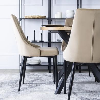 Стілець оксамитовий MEBEL ELITE CORK Velvet, Бежевий фотографія